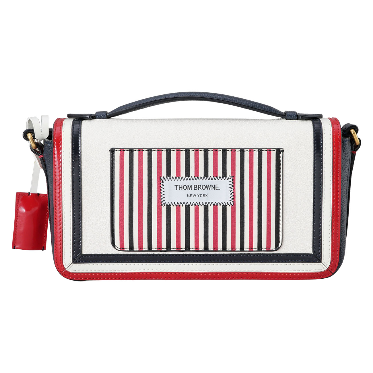 THOM BROWNE(USED)톰브라운 페블 그레인 레더 플랩 크로스백